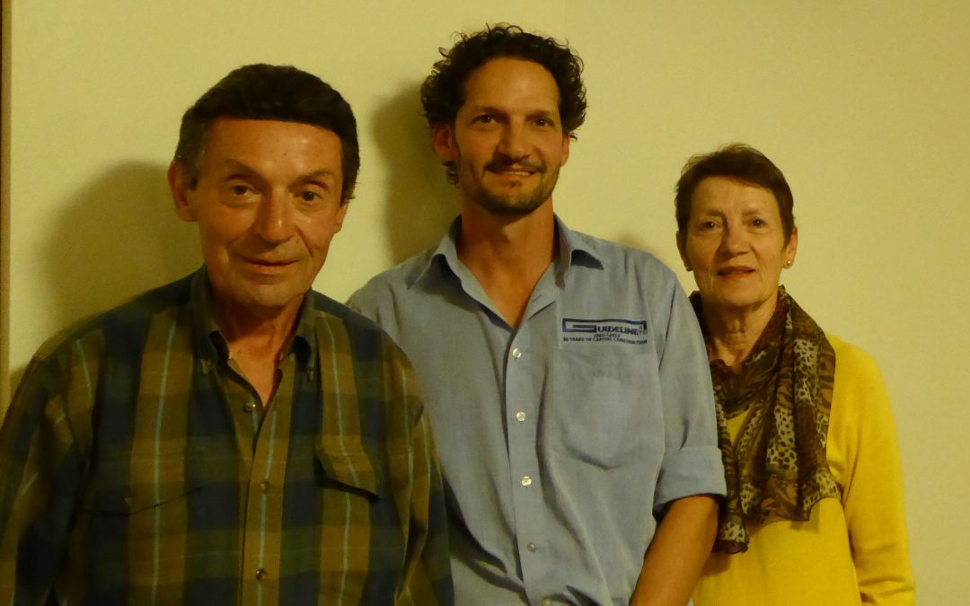 Stephen Solari tra il padre Eligio e la madre Franca