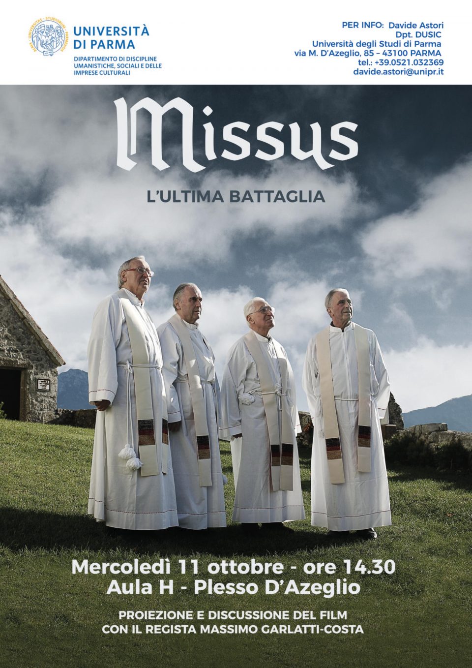 Proiezione del documentario “Missus” di Massimo Garlatti Costa – mercoledì 11 ottobre, ore 14.30, Università degli Studi di Parma