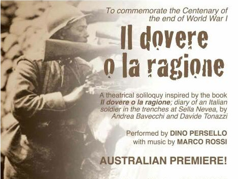 “Il dovere o la ragione”, serata nel ricordo della Grande Guerra (Fogolâr Furlan di Adelaide – Australia – giovedì 25 ottobre, ore 19.30)