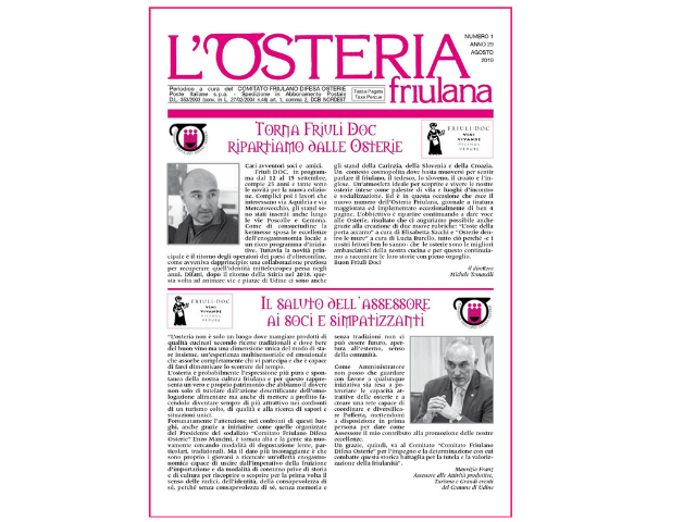 L’Osteria Friulana n. 1 (periodico a cura del Comitato Friulano Difesa Osterie)