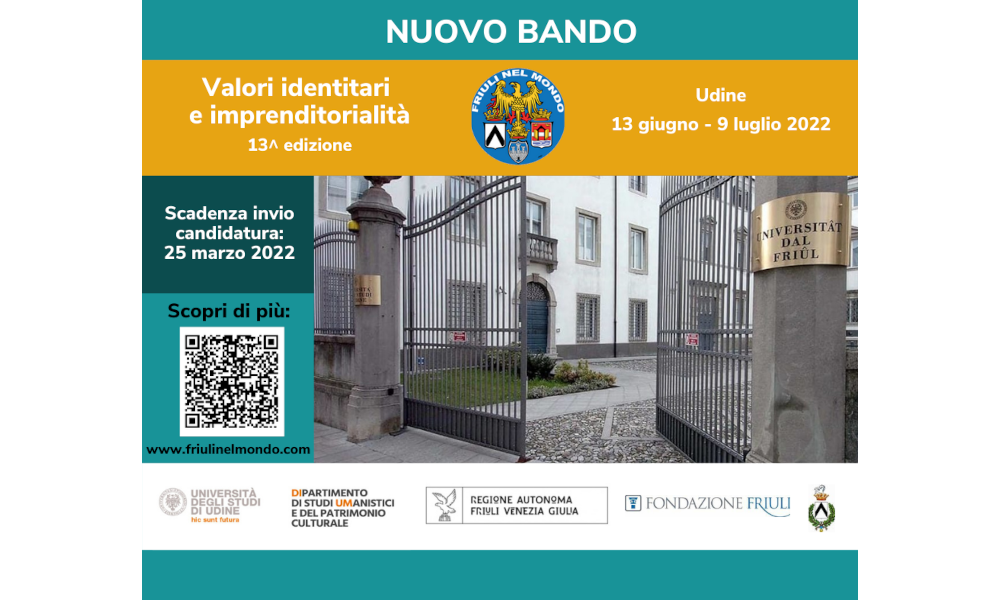 Torna in presenza “Valori identitari e imprenditorialità” il progetto in collaborazione con l’Università degli Studi di Udine