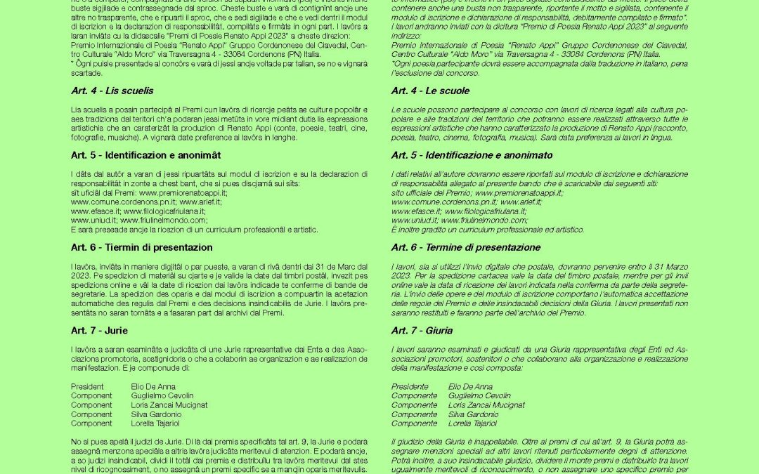 Bando Premio Appi 2023 ITA-FUR