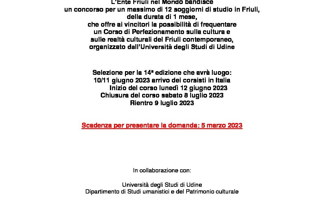 Bando di preselezione Corso Valori Identitari e Imprenditorialità 2023 corretto