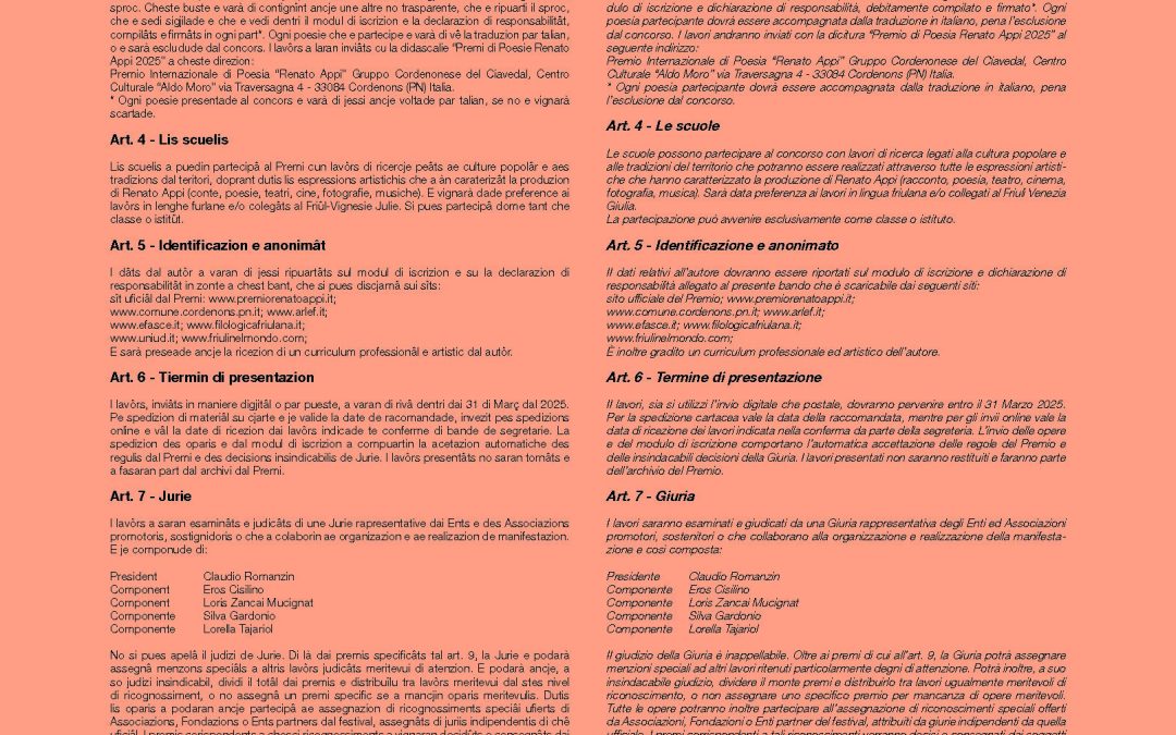Premio Appi – Locandina Bando 2024 ITA e FRI – 33×70-2 2