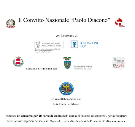 Bando Progetto STUDIARE IN FRIULI 2016 – 2017